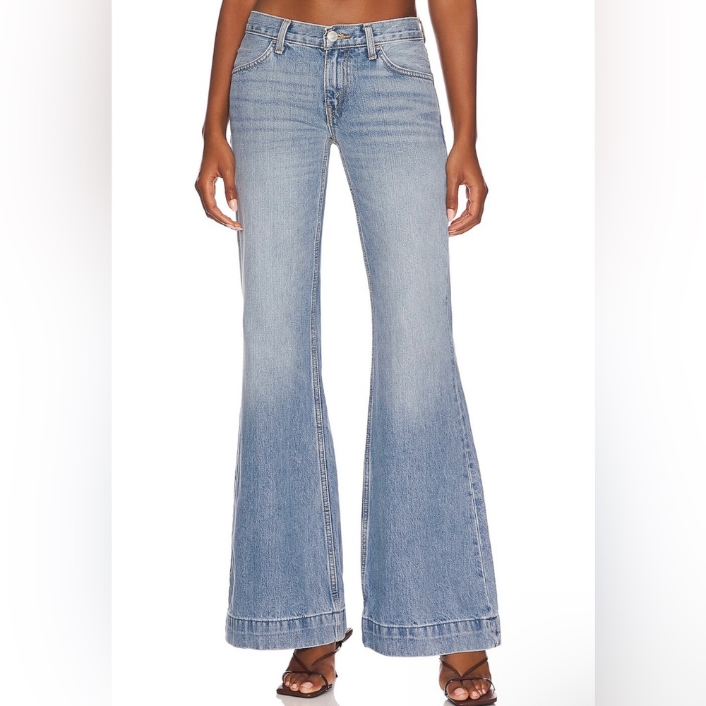 RE/DONE 70's Low Rise Bell Bottom in‎ Lake Blue